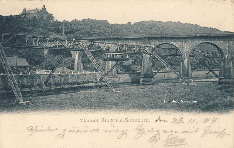 Das Viaduct Elberfeld Sonnborn auf einer Postkarte von 1904 (Sammlung Frank Werner)