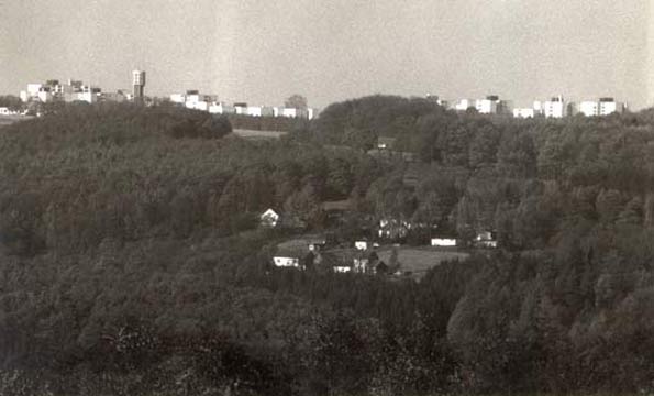 Solinger Höhenrücken zum Wupper-Engtal hin 1980 (Foto Dieter Kraß)