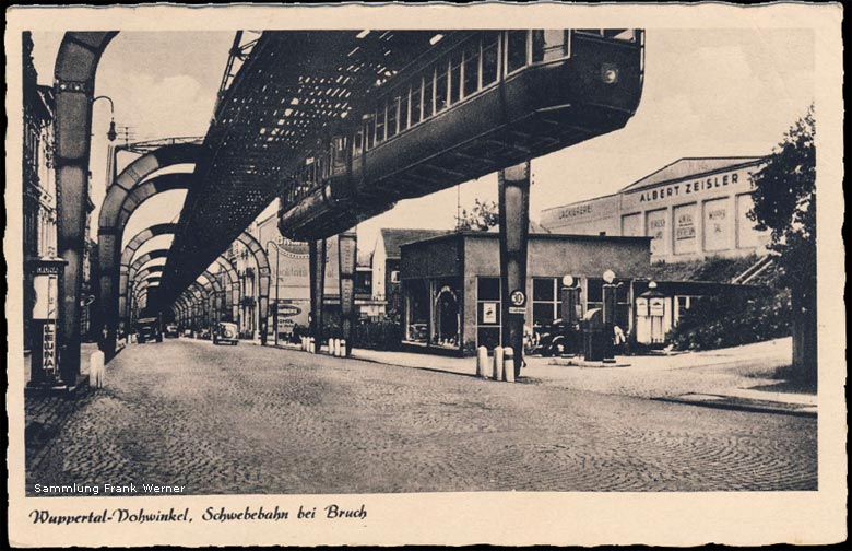 Die Schwebebahn bei Bruch in Wuppertal-Vohwinkel (Sammlung Frank Werner)