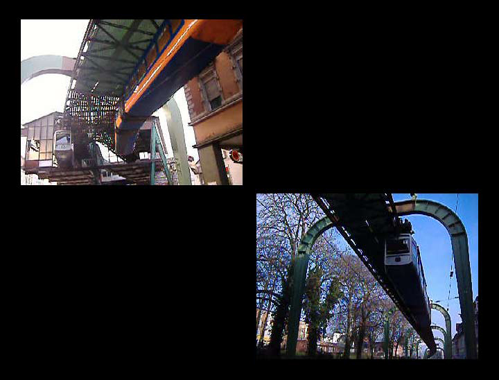 Klicken zum Download (1.203 KB ) des Video-Clips: Schwebebahn an der Endhaltestelle in Wuppertal-Vohwinkel am 15. Januar 2006