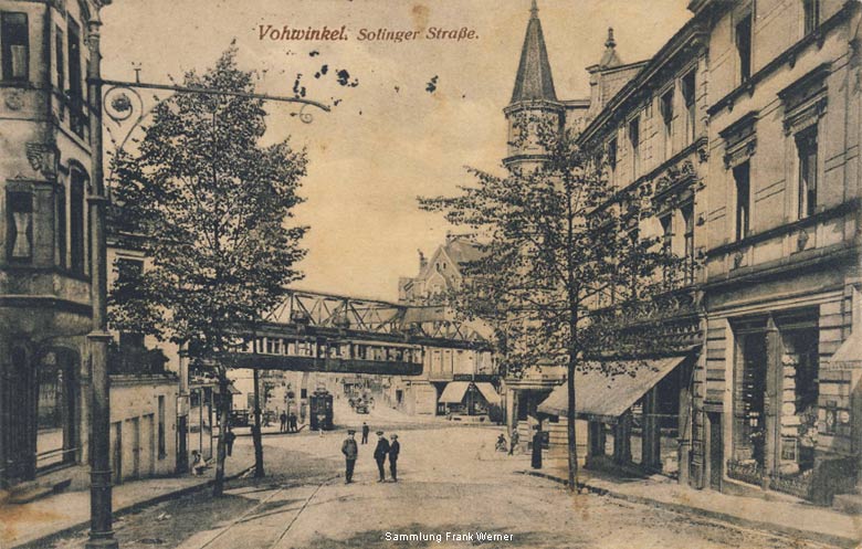 Die Solinger Straße in Vohwinkel auf einer Postkarte von 1914 (Sammlung Frank Werner)