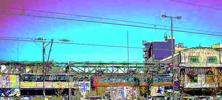 Schwebebahn zwischen Haltestelle und Wagenhalle in Oberbarmen 2003