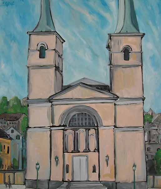 Laurentiuskirche - Gemälde von Thomas Eiffert Galerie Blickfang (Foto Steffen Schneider Galerie Blickfang)