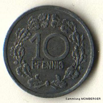 10 Pfennig Kriegsnotmünze der Gemeinde Vohwinkel von 1918 (Sammlung Hans-Jürgen Momberger)