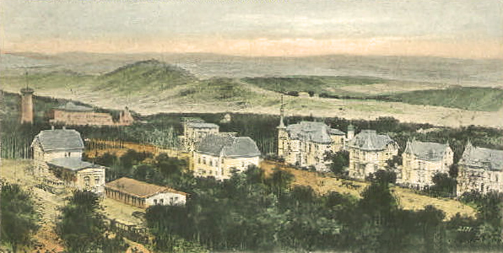 Villenviertel am Tölleturm in Barmen auf einer Postkarte um 1900