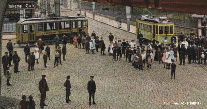 Drei Straßenbahnen am Kaiserplatz um 1913 (Ausschnitt) (Sammlung Udo Johenneken)