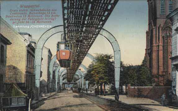 Schwebebahn an der Sonnborner Straße 1912 (Sammlung Udo Johenneken)