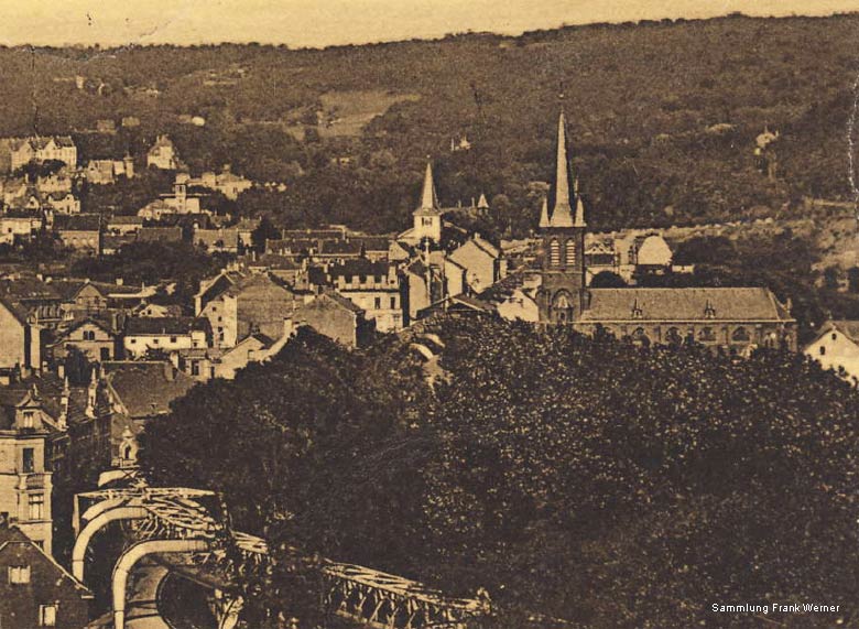 Blick von Hammerstein auf Sonnborn auf einer Postkarte von 1914 - Ausschnitt (Sammlung Frank Werner)