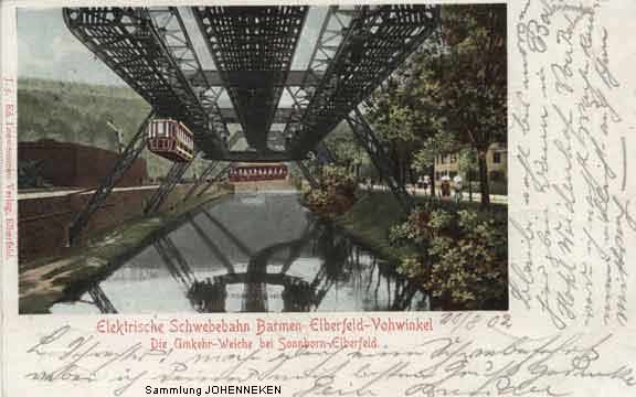 Umkehr-Weiche der Elektrischen Schwebebahn 1902 (Sammlung Udo Johenneken)
